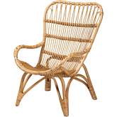 Earvin Accent Arm Chair in Natural Brown Rattan