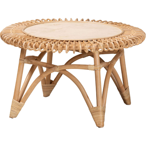 Elani Coffee Table in Natural Rattan & Wood