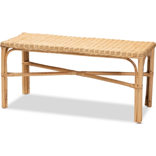 Cacaban Accent Bench in Natural Brown Rattan