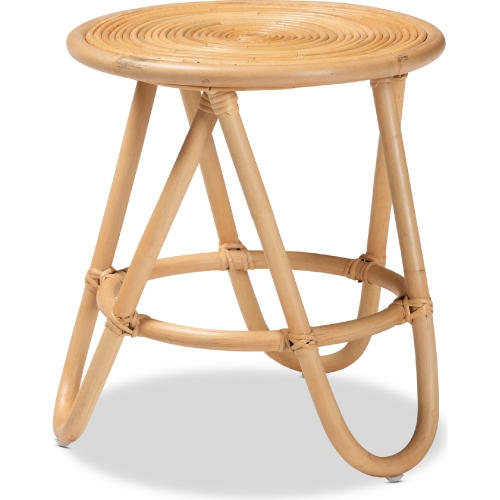 Rinjani End Table in Natural Brown Rattan