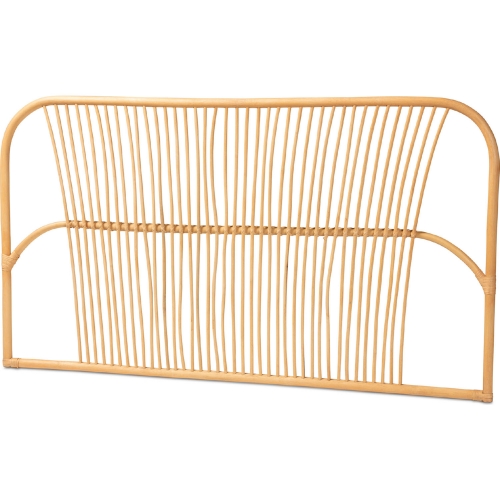 Laina Queen Wall Mount Headboard in Natural Brown Rattan