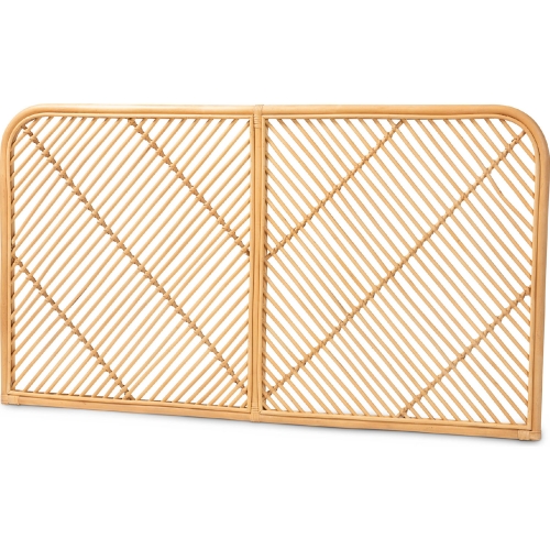 Sakina Queen Wall Mount Headboard in Natural Brown Rattan