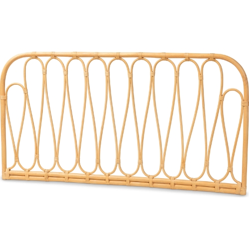 Carrick Queen Wall Mount Headboard in Natural Brown Rattan