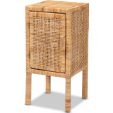 Vivan 1 Door Nightstand in Natural Brown Rattan