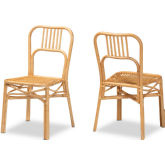 Ivora Dining Chair in Natural Brown Rattan (Set of 2)