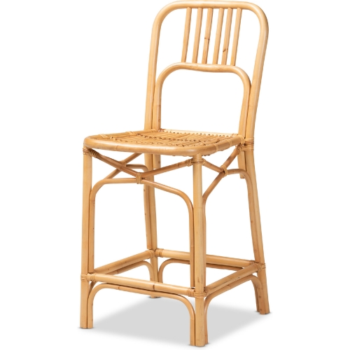 Ivora Counter Stool in Natural Brown Rattan