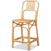 Ivora Counter Stool in Natural Brown Rattan