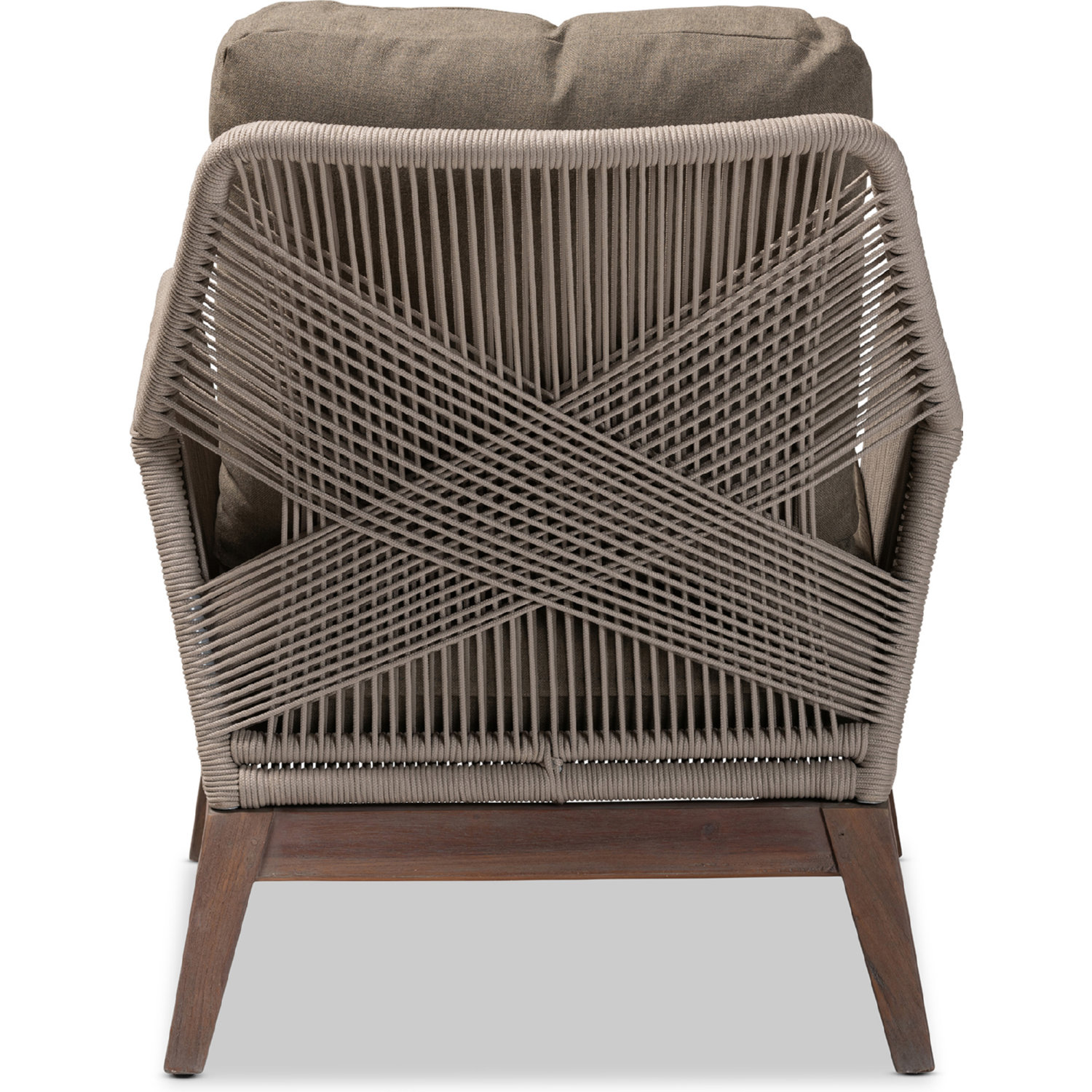 Baxton Jennifer Grey CC Jennifer Accent Chair in Grey Woven Rope