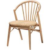 Kobe Dining Chair in Natural Wood & Rattan