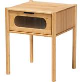 Naresh 1 Drawer End Table in Natural Bamboo Wood