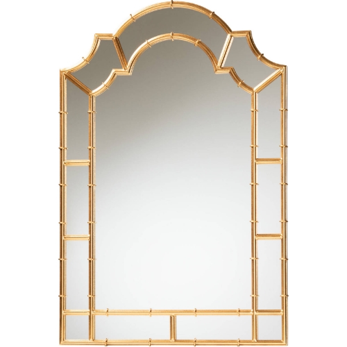 Bedivere Wall Mirror in Antique Gold Leaf Metal