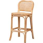 Adrena Bar Stool in Natural Brown Rattan