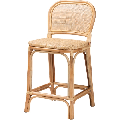 Adrena Counter Stool in Natural Brown Rattan