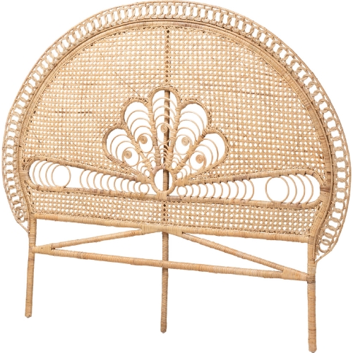 Marlette Queen Headboard in Natural Brown Rattan