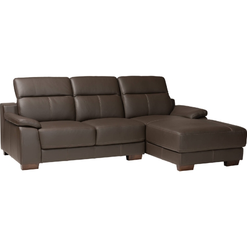 Reverie Sectional Sofa w/ Right Facing Chaise in Brown Leather