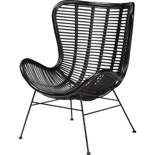 Colorado Accent Chair in Black Rattan & Metal