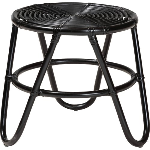 Pertessa End Table in Black Finish Rattan