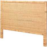 Adelyn King Headboard in Natural Brown Rattan & Mahogany Wood