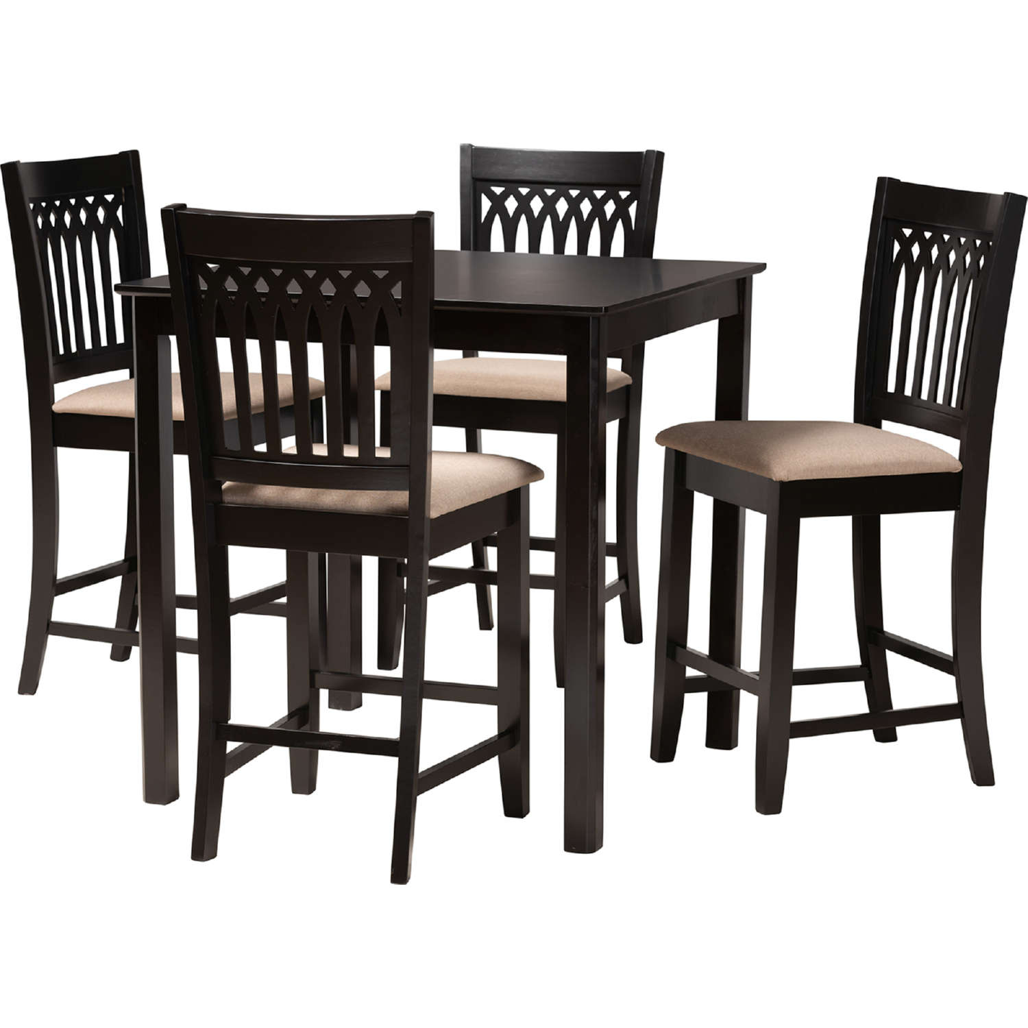 Baxton RH389P Sand Dark Brown 5PC Pub Set Genesis 5 Piece