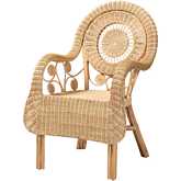 Putri Accent Arm Chair in Natural Brown Rattan