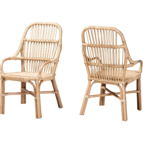 Sumatera Dining Chair in Natural Brown Rattan (Set of 2)