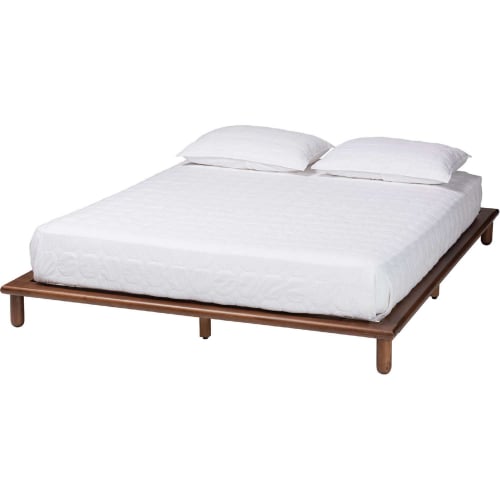 Alivia King Bed in Walnut Brown Finish Wood