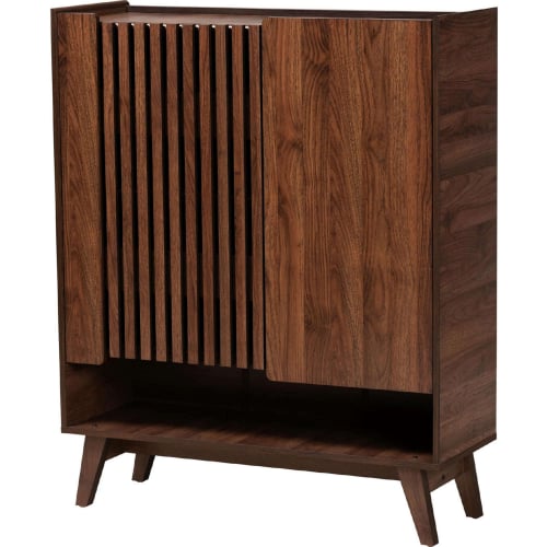 Paricia Shoe Cabinet in Walnut Brown Finish Wood