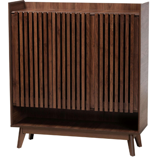 Delaire Shoe Cabinet in Walnut Brown Finish Wood