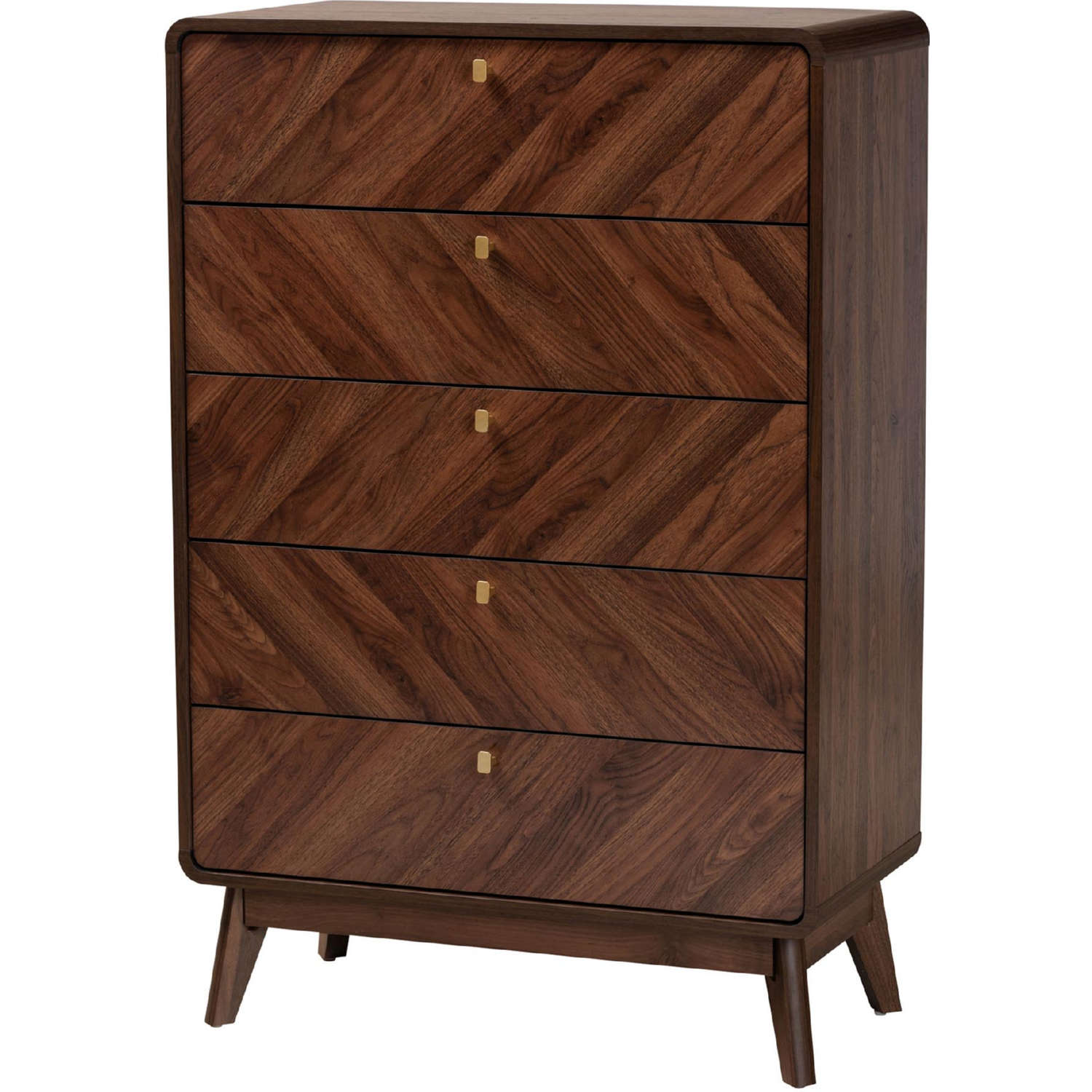 Baxton LV44COD4423WI CLB 5DW Chest Markell Walnut Brown