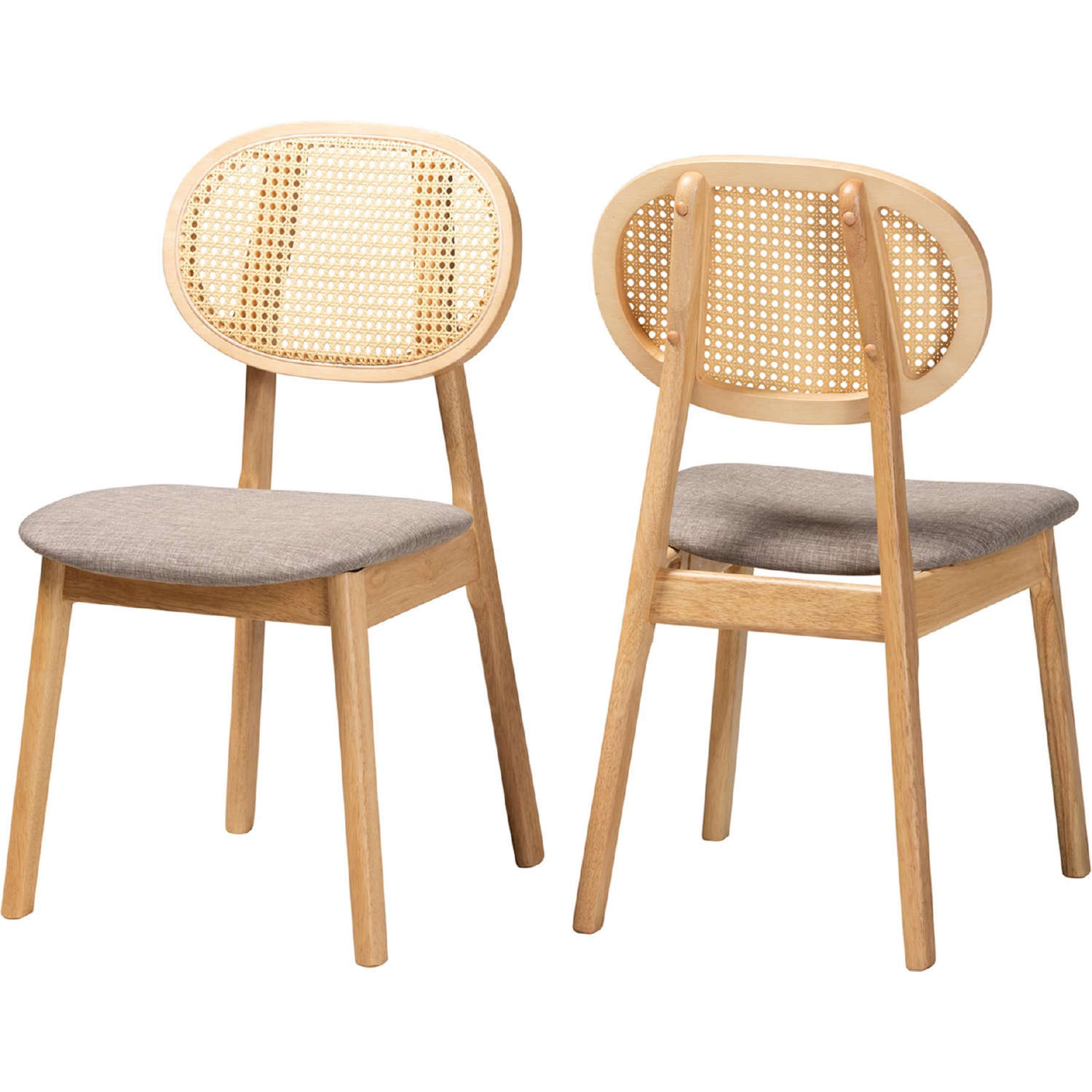 Oak rattan dining discount chairs