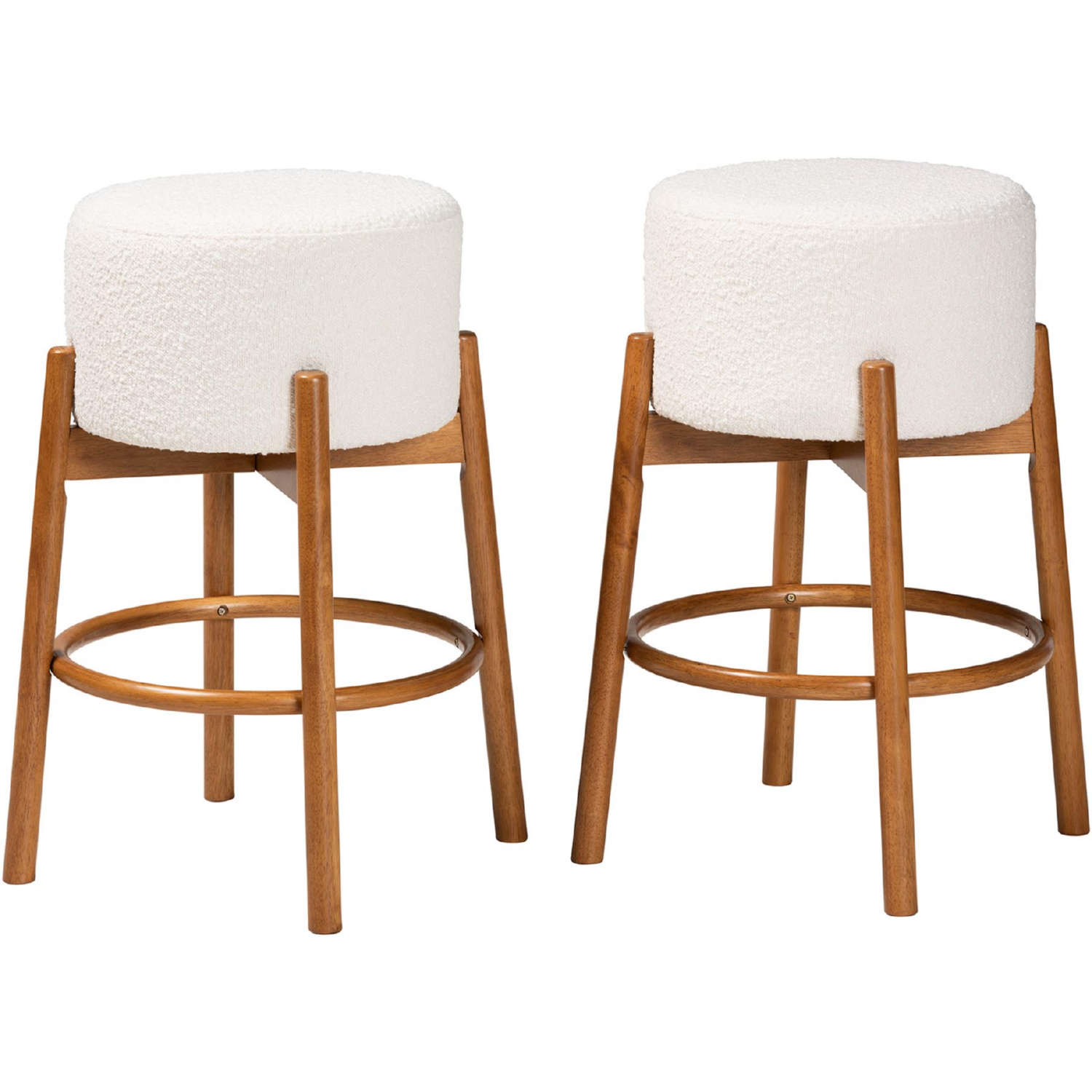 Baxton BBT5485 B Walnut Maya Cream BS Olwen Bar Stool in