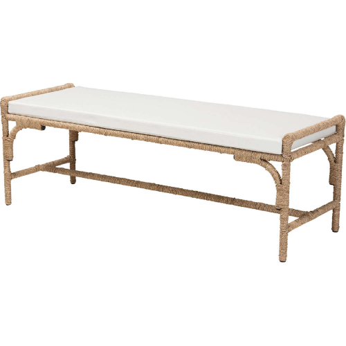 Nasim Accent Bench in Natural Seagrass & White Fabric