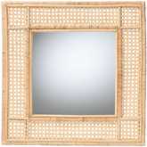 Josepha Accent Wall Mirror in Natural Brown Rattan