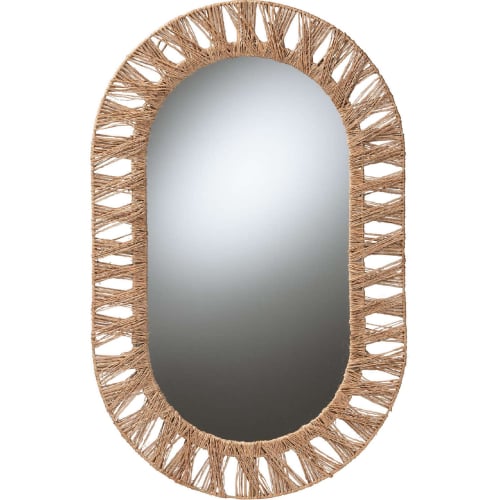 Geona Accent Wall Mirror in Natural Brown Seagrass