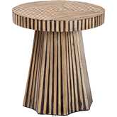 Devika End Table in Natural Wood & Dark Brown Bamboo