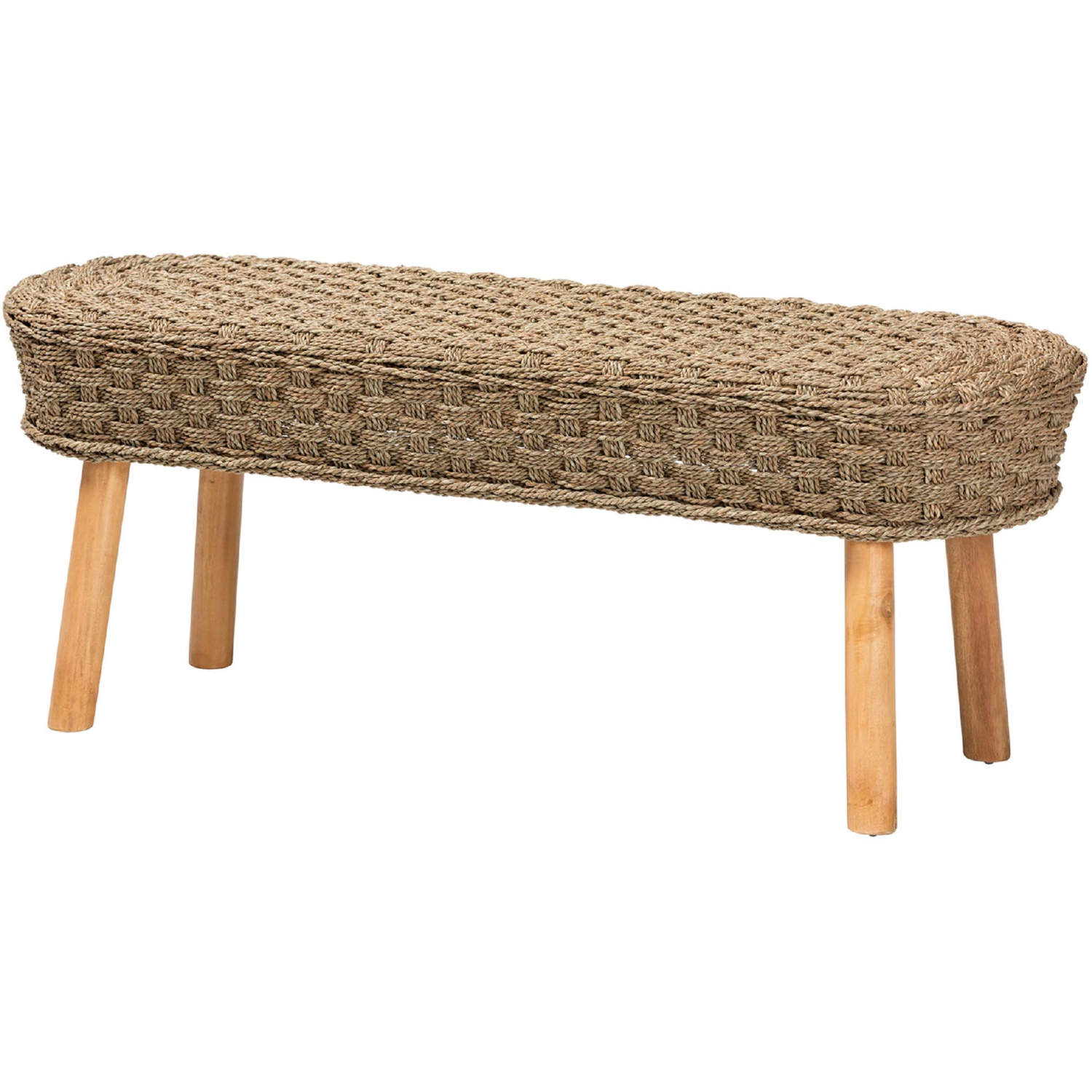 Home Baxton Studio Denver Dining Bench in Natural Seagrass