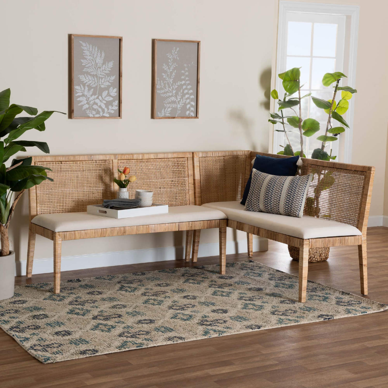 Rattan banquette seating online