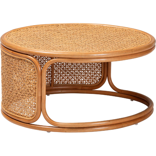 Eldon Round Coffee Table in Honey Finish Rattan