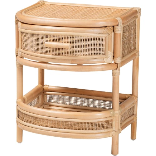 Divitia 1 Drawer Nightstand in Natural Rattan