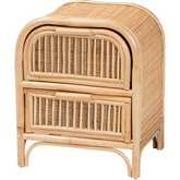 Adrika 2 Drawer Nightstand in Natural Rattan