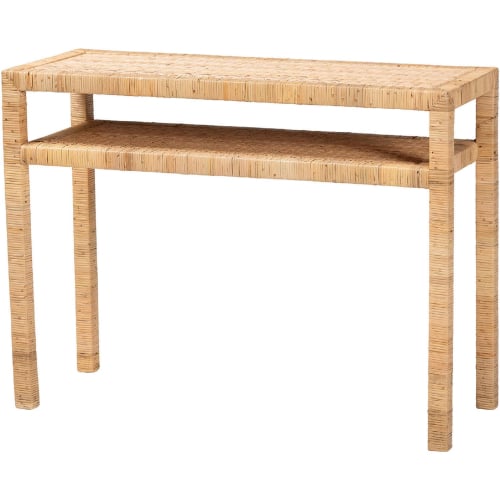 Kalimantan Console Table in Light Honey Finish Rattan & Acacia Wood