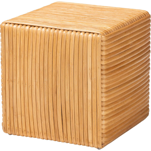 Karina Ottoman in Light Honey Laminated Natural Rattan