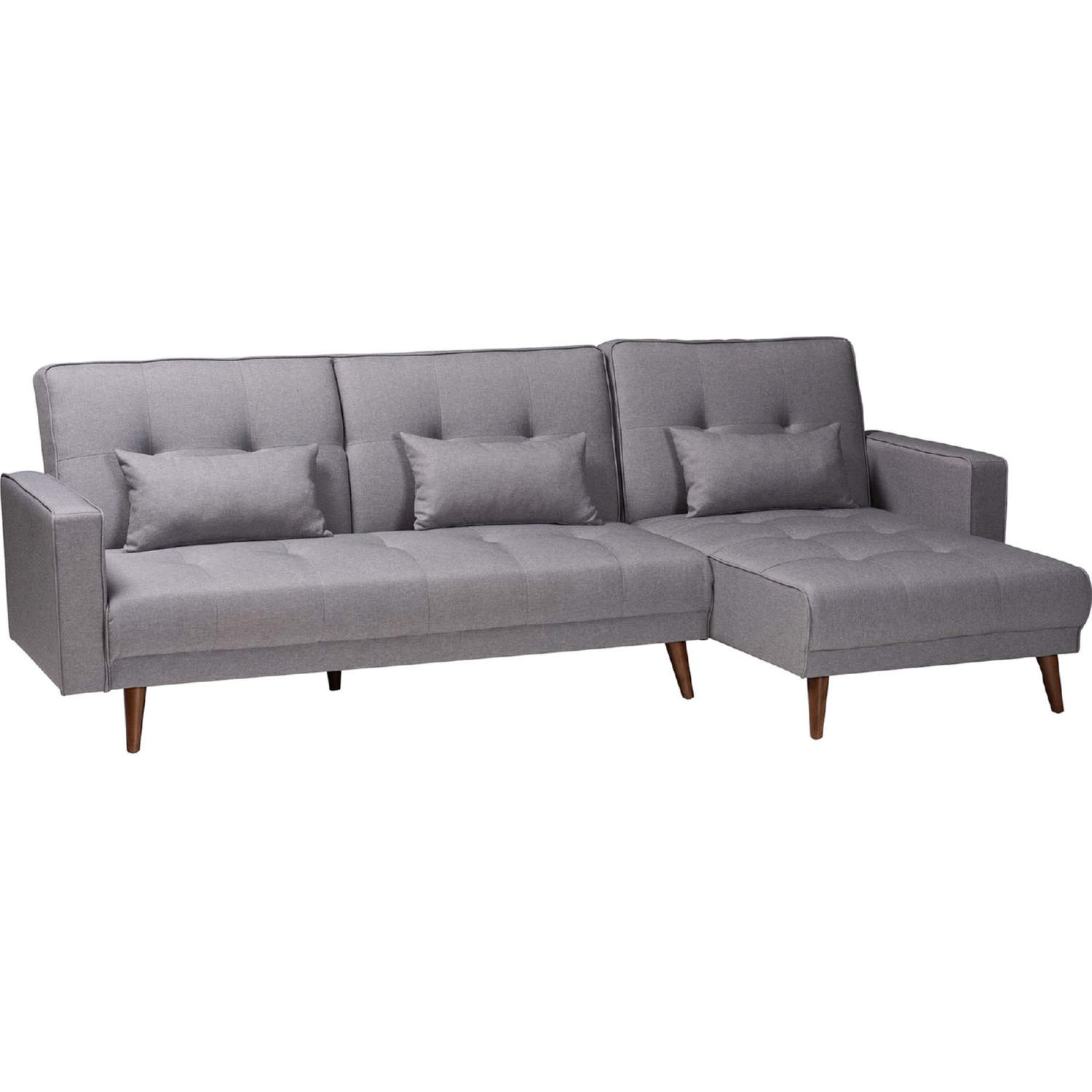 Baxton Claire Slate Grey RFC Claire Convertible Sleeper Sectional