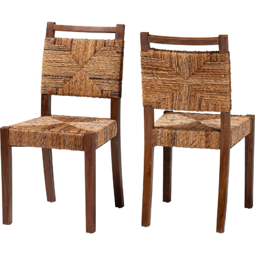 Cordoba Dining Chair in Mahogany & Natural Seagrass (Set of 2)