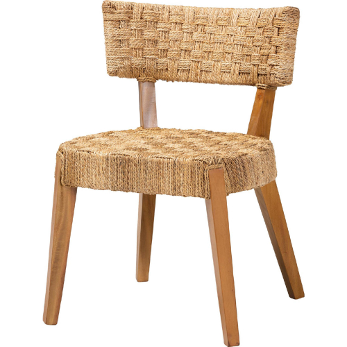 Sabit Dining Chair in Mahogany Wood & Seagrass