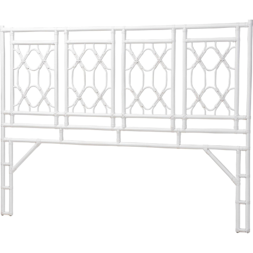 Sampson King Standalone Headboard in White Rattan