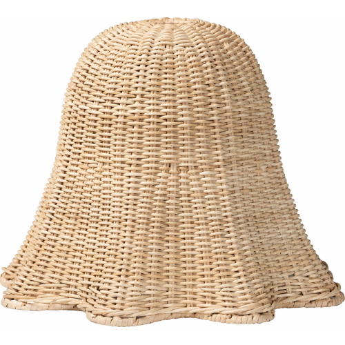 Semira Ceiling Pendant Lamp Shade in Scalloped Natural Rattan