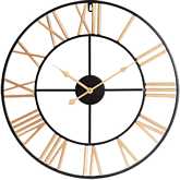 Auden Wall Clock in Black & Gold Metal