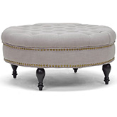 Palfrey Ottoman in Tufted Beige Linen