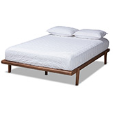 Kaia Full Platform Bed in Walnut Brown Wood